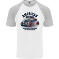 American Hot Rod Hotrod Enthusiast Car Mens S/S Baseball T-Shirt White/Sports Grey