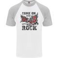 Come on Dude Let's Rock Trainers Mens S/S Baseball T-Shirt White/Sports Grey