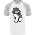 Harlequin Poodle Sketch Mens S/S Baseball T-Shirt White/Sports Grey