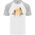 Mum and Daughter Shopping Mens S/S Baseball T-Shirt White/Sports Grey