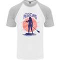 Stand Up Paddling Paddleboarding Mens S/S Baseball T-Shirt White/Sports Grey