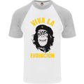 Funny Che Guevara Evolution Monkey Atheist Mens S/S Baseball T-Shirt White/Sports Grey