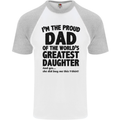 Dad of the Greatest Daughter Fathers Day Mens S/S Baseball T-Shirt White/Sports Grey