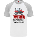 May Talking About Tractors Funny Farmer Mens S/S Baseball T-Shirt White/Sports Grey