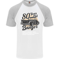 80 Year Old Banger Birthday 80th Year Old Mens S/S Baseball T-Shirt White/Sports Grey