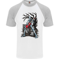 Graveyard Rock Guitar Skull Heavy Metal Mens S/S Baseball T-Shirt White/Sports Grey