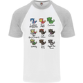 Funny Cat Superheroes Mens S/S Baseball T-Shirt White/Sports Grey