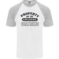 Property of My Awesome Girlfriend Funny Mens S/S Baseball T-Shirt White/Sports Grey