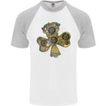 Steampunk Shamrock Mens S/S Baseball T-Shirt White/Sports Grey