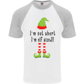 I'm Not Short I'm Elf Sized Funny Christmas Mens S/S Baseball T-Shirt White/Sports Grey