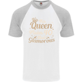 40th Birthday Queen Forty Years Old 40 Mens S/S Baseball T-Shirt White/Sports Grey