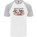Sloth Board Games Funny Mens S/S Baseball T-Shirt White/Sports Grey