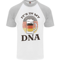 German Beer It's in My DNA Funny Germany Mens S/S Baseball T-Shirt White/Sports Grey