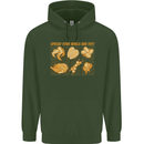 Spread Your Wings & Fry Funny Chicken BBQ Childrens Kids Hoodie Forest Green