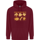 Spread Your Wings & Fry Funny Chicken BBQ Childrens Kids Hoodie Maroon