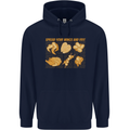 Spread Your Wings & Fry Funny Chicken BBQ Childrens Kids Hoodie Navy Blue