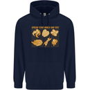 Spread Your Wings & Fry Funny Chicken BBQ Childrens Kids Hoodie Navy Blue