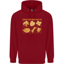 Spread Your Wings & Fry Funny Chicken BBQ Childrens Kids Hoodie Red