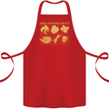 Spread Your Wings & Fry Funny Chicken BBQ Cotton Apron 100% Organic Red