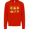 Spread Your Wings & Fry Funny Chicken BBQ Kids Sweatshirt Jumper Bright Red