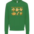 Spread Your Wings & Fry Funny Chicken BBQ Kids Sweatshirt Jumper Irish Green