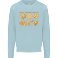 Spread Your Wings & Fry Funny Chicken BBQ Kids Sweatshirt Jumper Light Blue