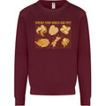 Spread Your Wings & Fry Funny Chicken BBQ Kids Sweatshirt Jumper Maroon