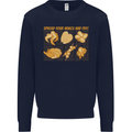 Spread Your Wings & Fry Funny Chicken BBQ Kids Sweatshirt Jumper Navy Blue
