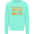 Spread Your Wings & Fry Funny Chicken BBQ Kids Sweatshirt Jumper Peppermint