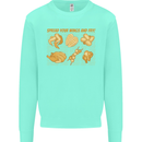 Spread Your Wings & Fry Funny Chicken BBQ Kids Sweatshirt Jumper Peppermint