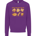 Spread Your Wings & Fry Funny Chicken BBQ Kids Sweatshirt Jumper Purple