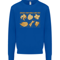 Spread Your Wings & Fry Funny Chicken BBQ Kids Sweatshirt Jumper Royal Blue