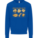 Spread Your Wings & Fry Funny Chicken BBQ Kids Sweatshirt Jumper Royal Blue