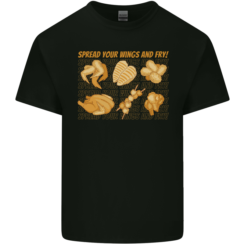 Spread Your Wings & Fry Funny Chicken BBQ Kids T-Shirt Childrens Black