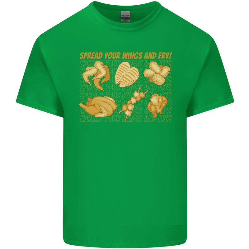 Spread Your Wings & Fry Funny Chicken BBQ Kids T-Shirt Childrens Irish Green