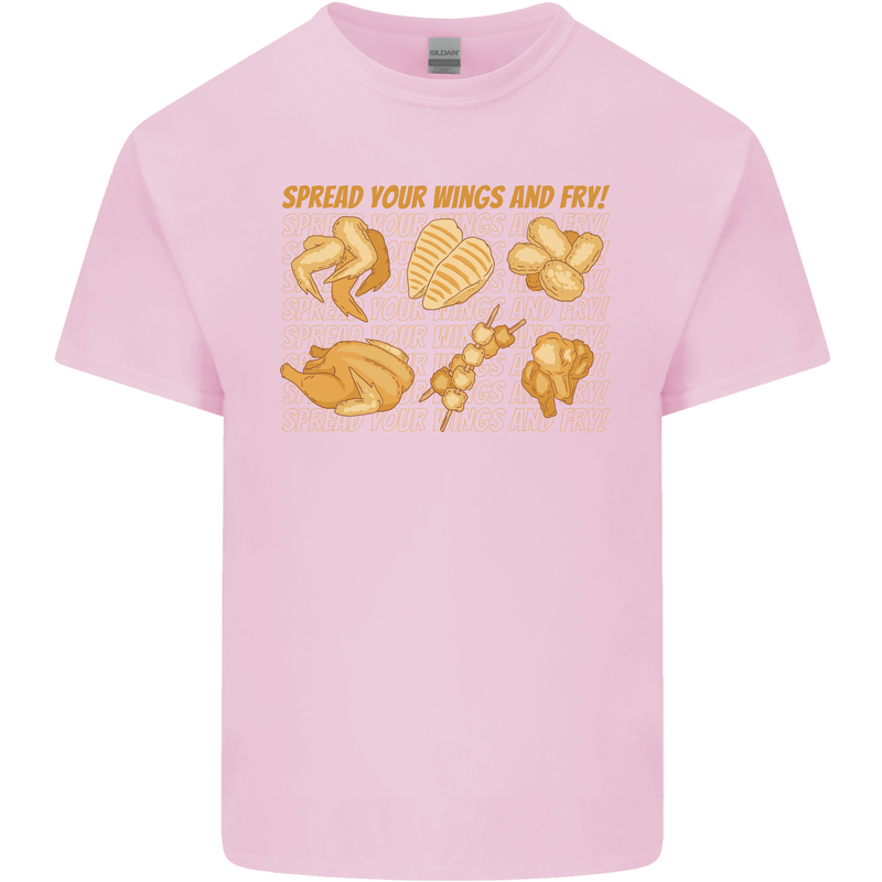 Spread Your Wings & Fry Funny Chicken BBQ Kids T-Shirt Childrens Light Pink