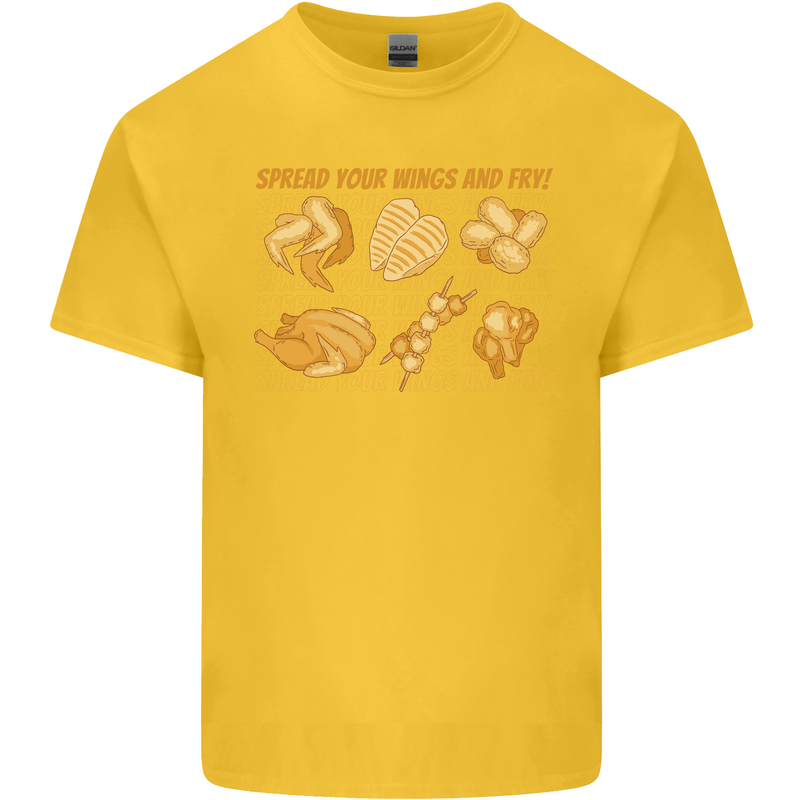 Spread Your Wings & Fry Funny Chicken BBQ Kids T-Shirt Childrens Yellow