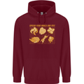 Spread Your Wings & Fry Funny Chicken BBQ Mens 80% Cotton Hoodie Maroon