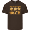 Spread Your Wings & Fry Funny Chicken BBQ Mens Cotton T-Shirt Tee Top Dark Chocolate