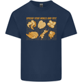 Spread Your Wings & Fry Funny Chicken BBQ Mens Cotton T-Shirt Tee Top Navy Blue