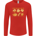 Spread Your Wings & Fry Funny Chicken BBQ Mens Long Sleeve T-Shirt Red