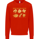 Spread Your Wings & Fry Funny Chicken BBQ Mens Sweatshirt Jumper Bright Red