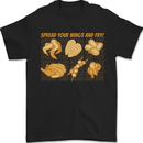 Spread Your Wings & Fry Funny Chicken BBQ Mens T-Shirt 100% Cotton Black