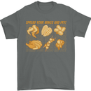 Spread Your Wings & Fry Funny Chicken BBQ Mens T-Shirt 100% Cotton Charcoal