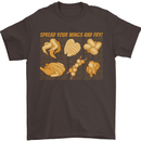 Spread Your Wings & Fry Funny Chicken BBQ Mens T-Shirt 100% Cotton Dark Chocolate