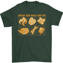 Spread Your Wings & Fry Funny Chicken BBQ Mens T-Shirt 100% Cotton Forest Green