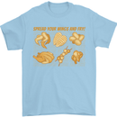 Spread Your Wings & Fry Funny Chicken BBQ Mens T-Shirt 100% Cotton Light Blue