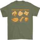 Spread Your Wings & Fry Funny Chicken BBQ Mens T-Shirt 100% Cotton Military Green