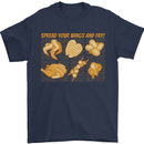 Spread Your Wings & Fry Funny Chicken BBQ Mens T-Shirt 100% Cotton Navy Blue