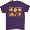 Spread Your Wings & Fry Funny Chicken BBQ Mens T-Shirt 100% Cotton Purple
